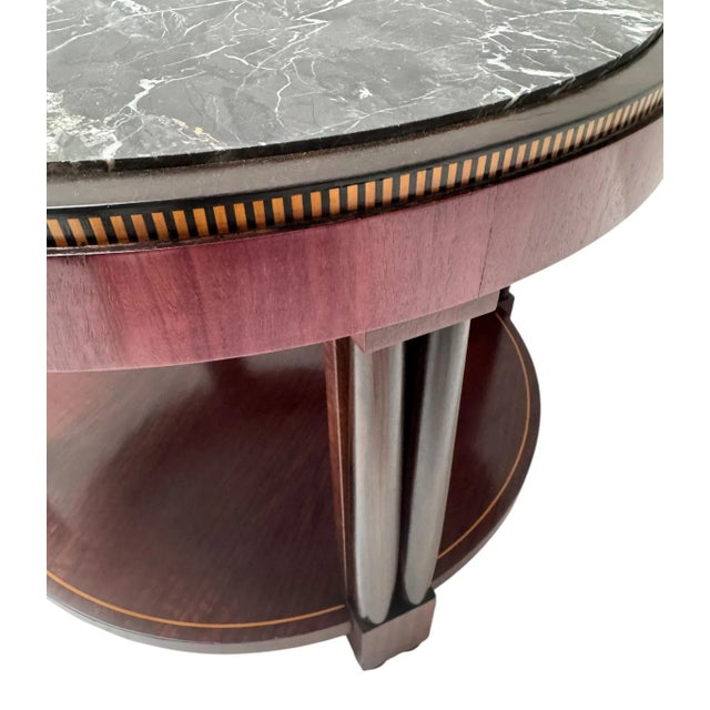 French Art Deco Coffee Table with Marble Top, 1930s For Sale - Image 10 of 11