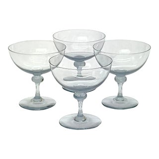 Silver Grey Bernadette Champagne Coupes by Kosta Boda - Set of 4 For Sale