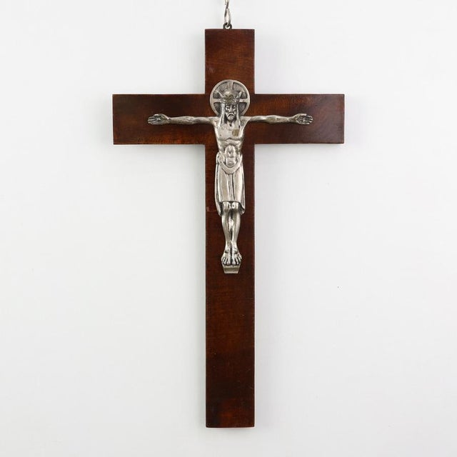 Large Art Deco Crucifix, Belgium, 1920s For Sale - Image 11 of 11