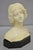 Stone Antique Neoclassical Carved White Marble 9" Bust of Woman's Head on Marble Base For Sale - Image 7 of 16