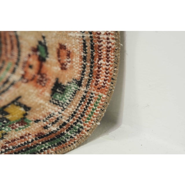 1970s Vintage Turkish Handmade Wool Cotton Green Area Rug For Sale - Image 10 of 13