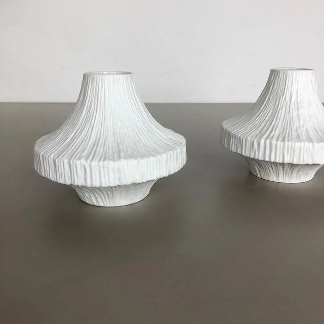 Op Art Porcelain Vases by Heinrich Selb, Germany, 1970s, Set of 2 For Sale - Image 4 of 16