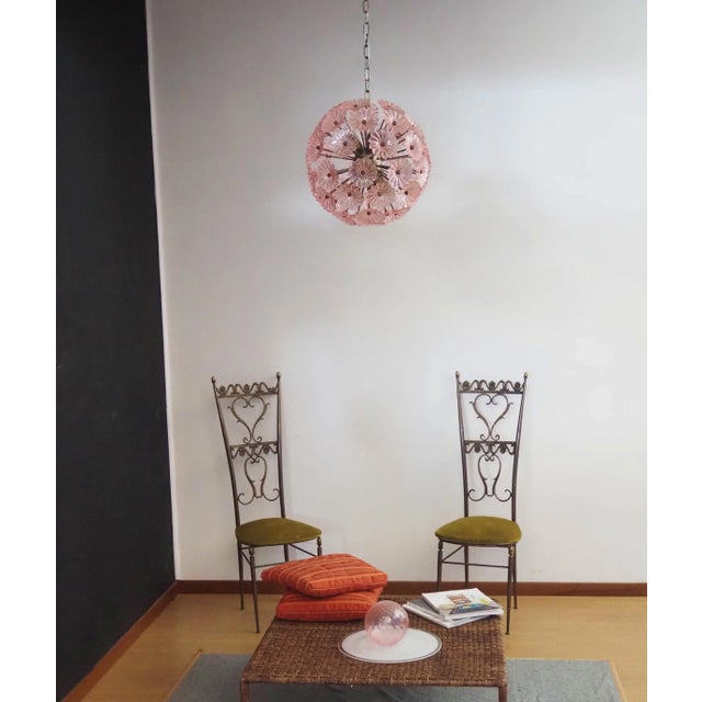Rose Murano Sputnik Rose Chandelier 51 Daisy Rose Glass Flowers For Sale - Image 8 of 9