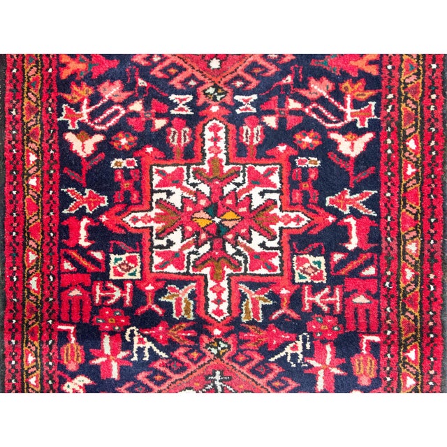 Textile Mid-20th Century Persian Heriz Runner For Sale - Image 7 of 14