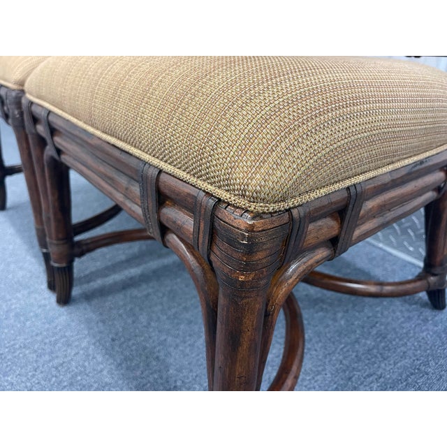 Brown Lexington Tommy Bahama Palmetto Side Chairs, a Pair, Landara Collection (Retired) For Sale - Image 8 of 12