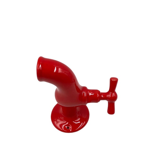 Red Tap Shaped Ceramic Sculpture by JC Peiré, France, 1970s For Sale - Image 12 of 18
