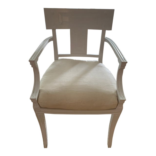 1970s White Greek Style Chair For Sale