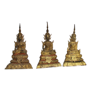 Group of Three Thai Buddhas Mid- 20th