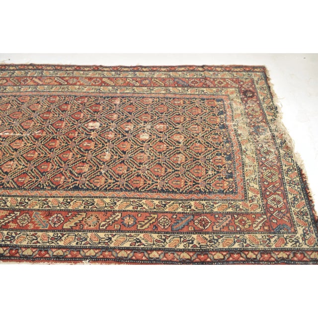 Textile 1930s Distressed Tight-Patterned Runner Rug , 5.4 x 14.10 For Sale - Image 7 of 11