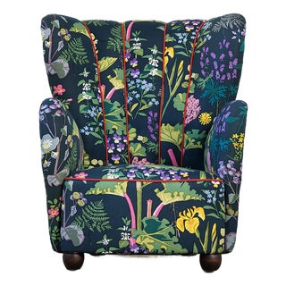 No. 915 Chair in Printed Upholstery by Gocken Jobs, 1940s For Sale