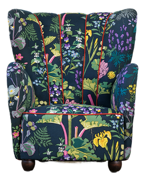 No. 915 Chair in Printed Upholstery by Gocken Jobs, 1940s