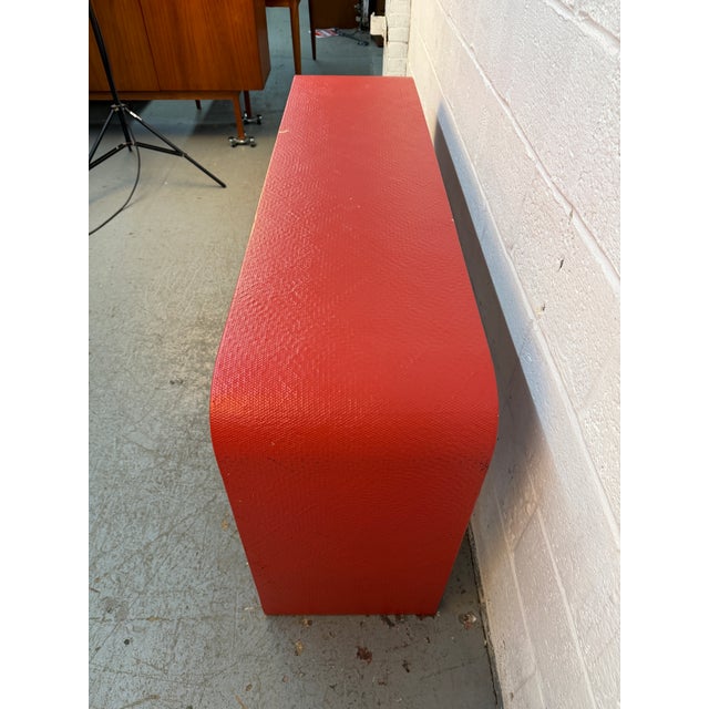 Wood 1980s Post-Modern Waterfall Console Table For Sale - Image 7 of 10