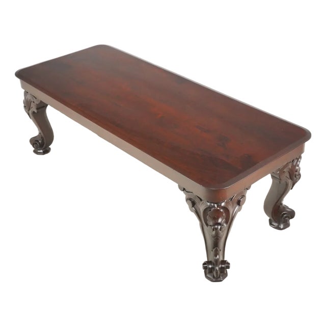 Mid 20th Century Chippendale Carved Wooden Sofa Accent Table For Sale