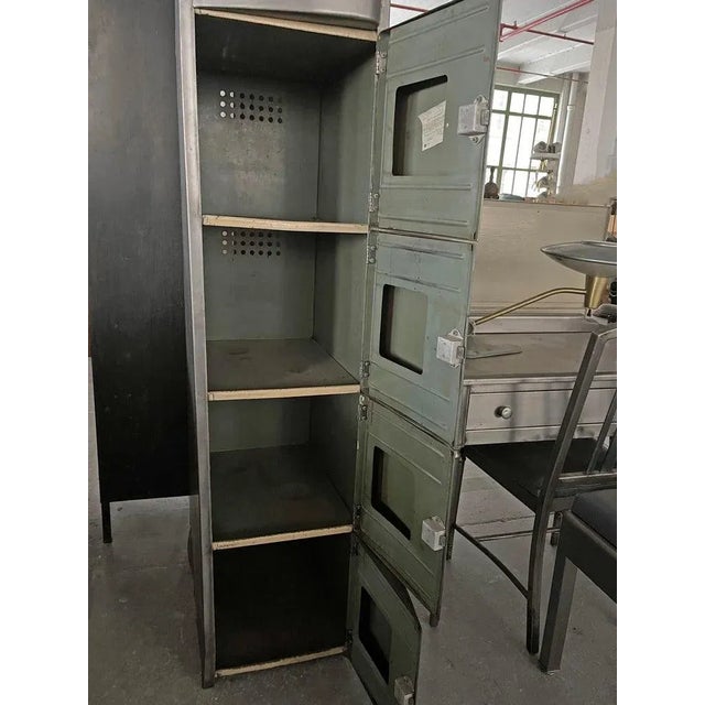 Metal 1950s Industrial Brushed Steel Brunswick Bowling Locker For Sale - Image 7 of 8