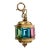 Etruscan Style 14k Gold Multi Color Glass Charm or Pendant For Sale