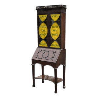 Suffragette Wspu Mahogany Bookcase Bureau For Sale