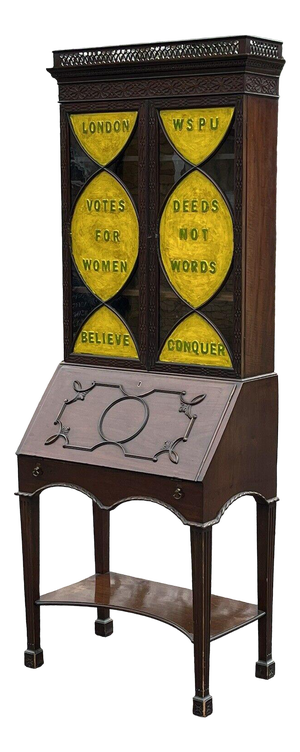 Suffragette Wspu Mahogany Bookcase Bureau