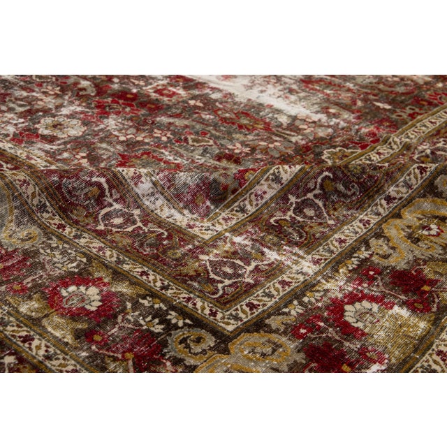 1900s Blue Antique Persian Mahal Wool Rug With Allover Pattern For Sale - Image 10 of 12