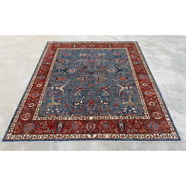 Persian Vintage Blue Persian Sultanabad Hand-Knotted Rug, 10'00 X 14'00 For Sale - Image 3 of 9