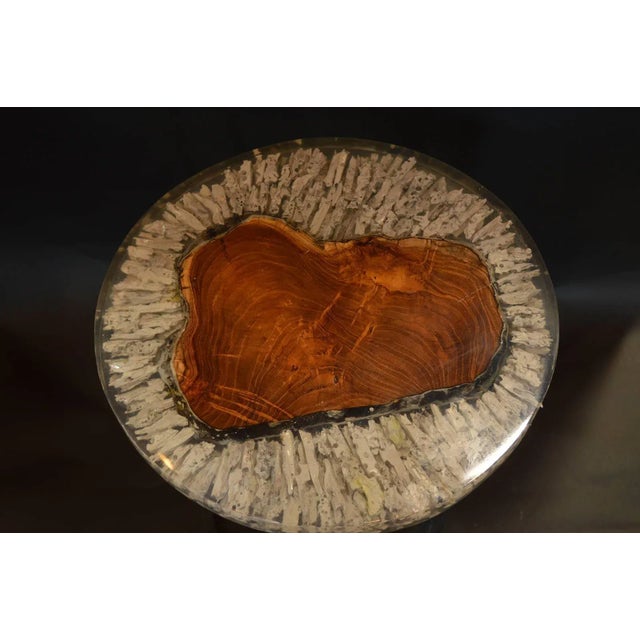 Wood and Resin Side Table For Sale - Image 4 of 5