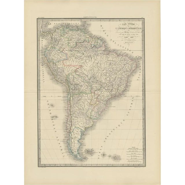 Antique Map of South America by Lapie, 1842 For Sale
