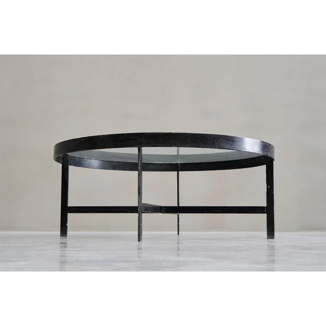 Coffee Table in Patinated Metal and Glass by Janni van Pelt, Netherlands, 1950s For Sale - Image 9 of 17