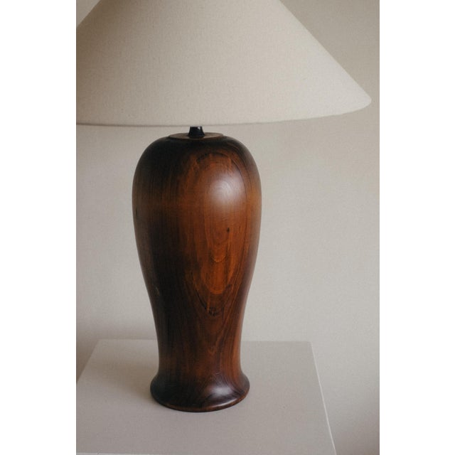 Wood Large Wooden Table Lamp For Sale - Image 7 of 10