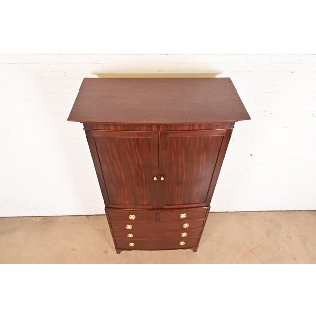 Baker Furniture Federal Mahogany Armoire Dresser or Linen Press For Sale - Image 9 of 12