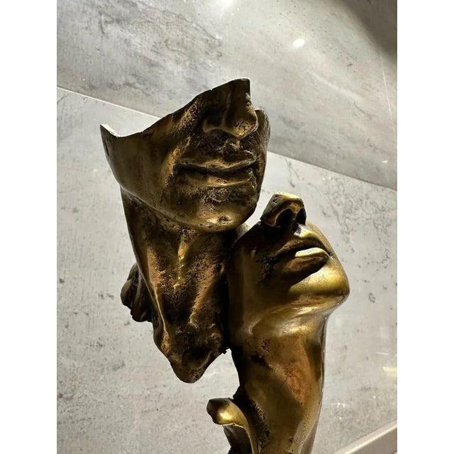 Italian Sculpture Bronze " Lovers " 20th Century base wood: 9cm x 11cm sculture bronze: 20cm total: 37cm very good...