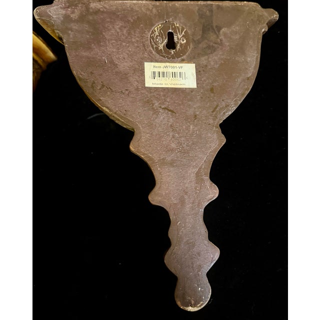 Mid 20th Century Ornate Gold Demilune Wall Sconces For Sale - Image 12 of 12