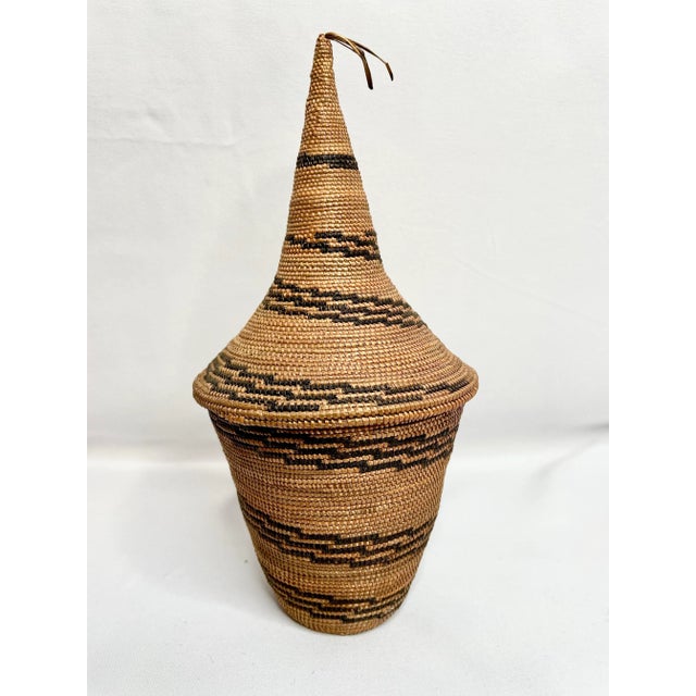 African Woven Tutsi Baskets- a Set of 3 For Sale - Image 4 of 8