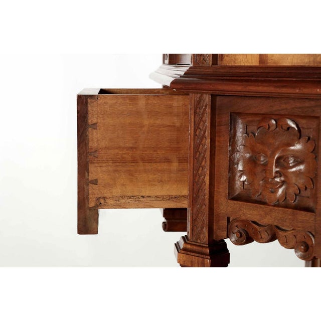 Brown French Gothic Revival Carved Walnut Cupboard, Circa 1880 For Sale - Image 8 of 18