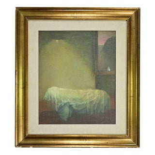 Giovanni Gromo, Interior, 1980s, Oil Painting on Canvas, Framed For Sale