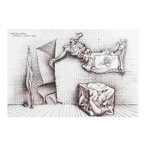 1970 Hans Bellmer 'Forms and Shapes' Surrealism Black & White USA Etching