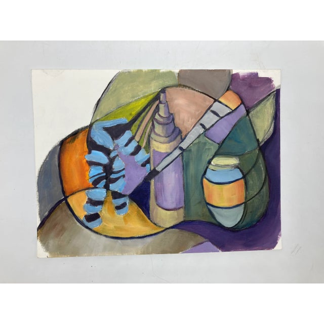 1990s Unsigned Painting on Paper For Sale - Image 5 of 5