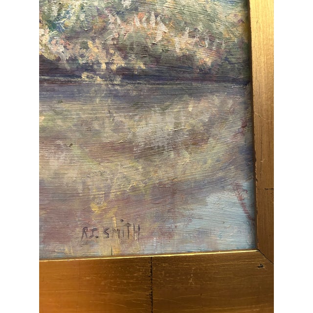 Wood Large Vintage Signed Impressionist Painting For Sale - Image 7 of 10