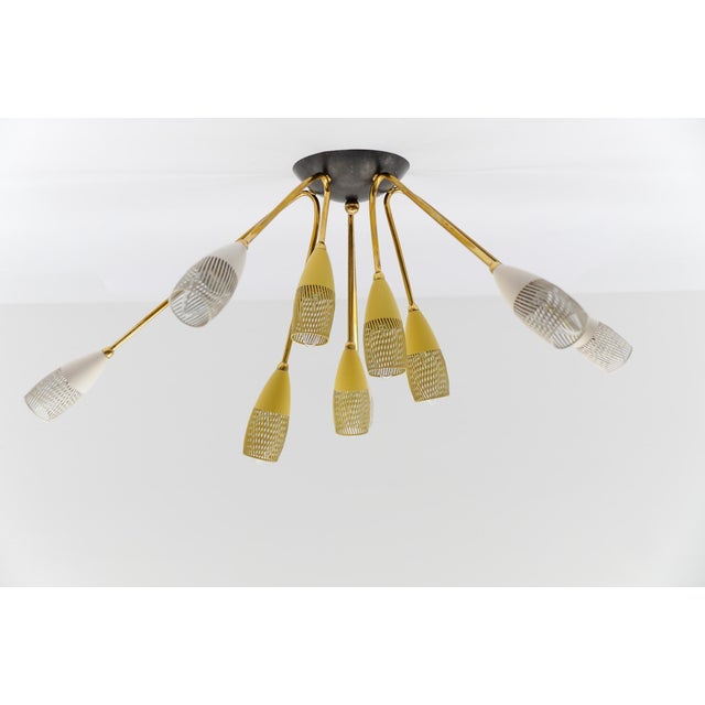 Sputnik Ceiling Lamp in the style of Arteluce, Italy, 1950s For Sale - Image 4 of 18