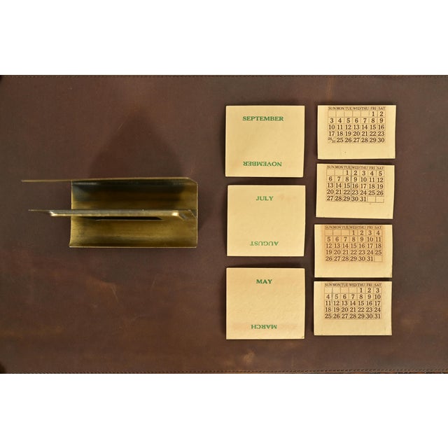 Roycroft Arts & Crafts Brass Finished Hammered Copper Letter Rack With Calendar Frame or Picture Frame For Sale - Image 10 of 16