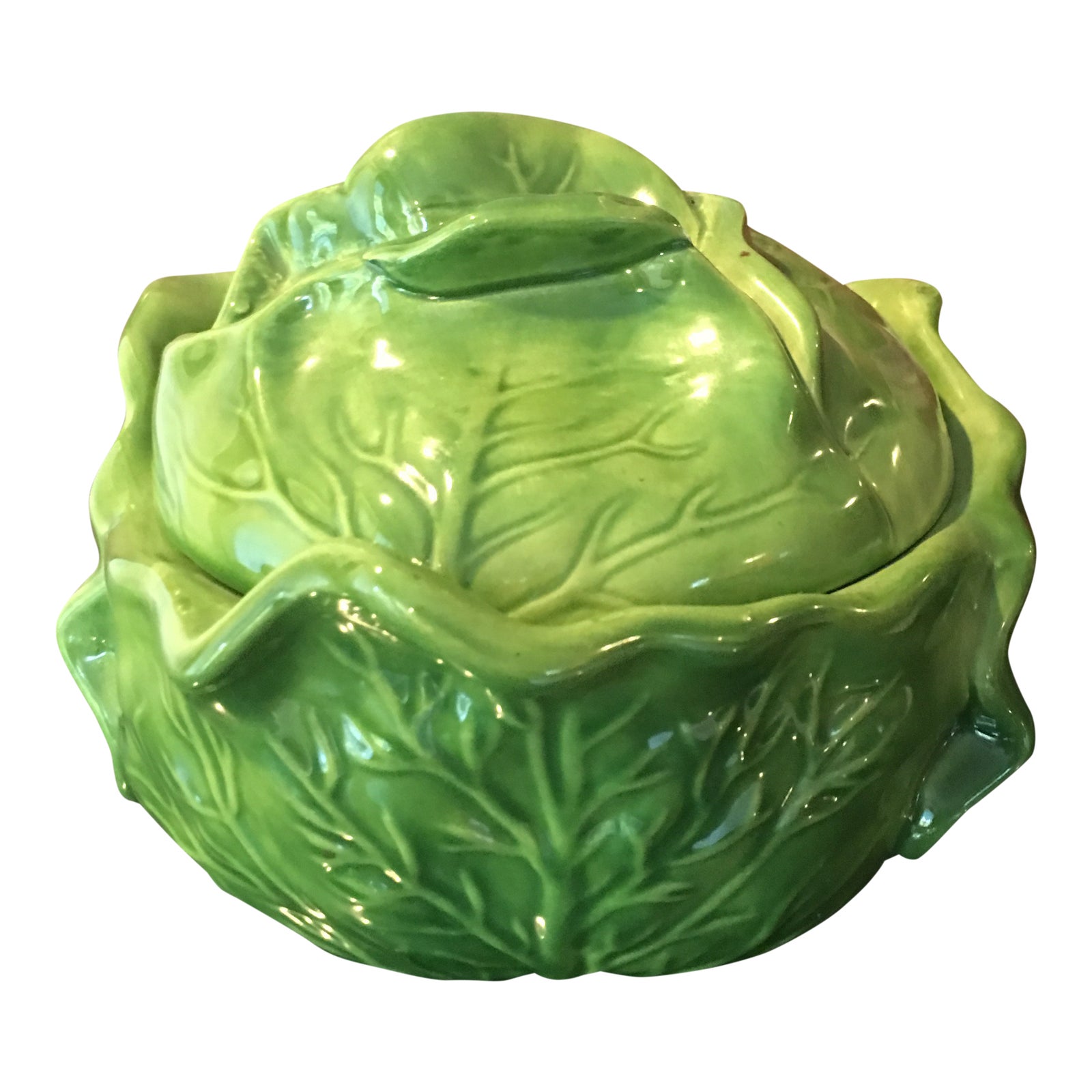 1980s Vintage Portuguese Holland Mold Lidded Cabbage Bowl Chairish