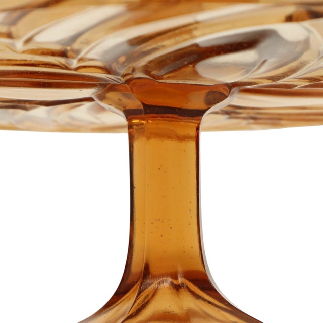 Art Deco Amber Cake Plate from Val Saint Lambert, 1930s For Sale - Image 10 of 14