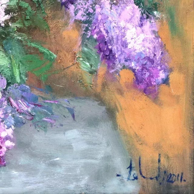 Contemporary Janis Kalnmalis. Lilac. 2011, Painting on Cardboard, Framed For Sale - Image 3 of 5