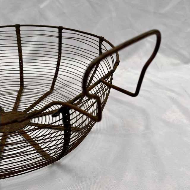 Vintage Metal Gathering Basket For Sale - Image 9 of 11