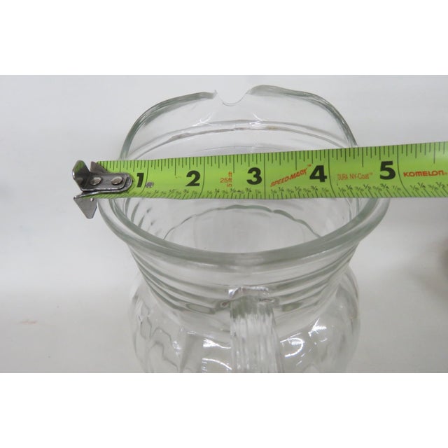 Anchor Hocking Anchor Hocking Depression Glass Pillar Optic Water Pitcher With Ice Lip 4864b For Sale - Image 4 of 11