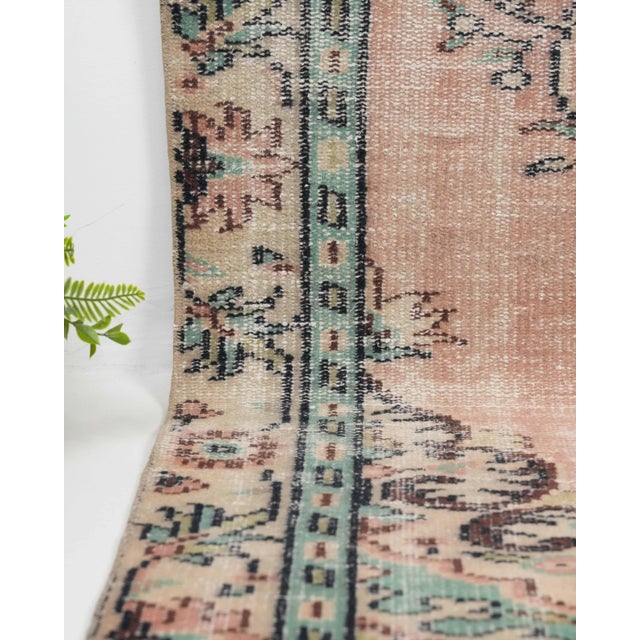 Turkish 1970s Vintage Turkish Oushak Handmade Wool Cotton Orange Area Rug For Sale - Image 3 of 11