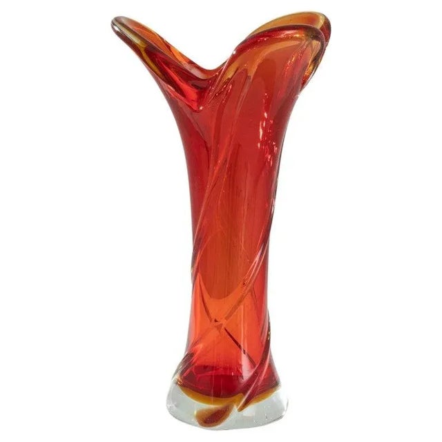 Mid Century Belgian Glass Vase For Sale - Image 10 of 10