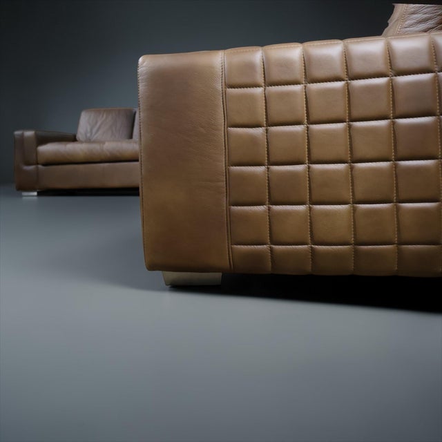 Animal Skin Custom Dark Chocolate Leather Sectional, 2-Piece L-Shape, One-of-a-Kind Statement Sofa For Sale - Image 7 of 11