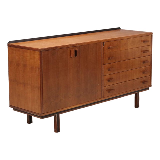 Mid-Century Walnut Veneer Sideboard, 1960s For Sale