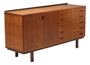 Mid-Century Walnut Veneer Sideboard, 1960s