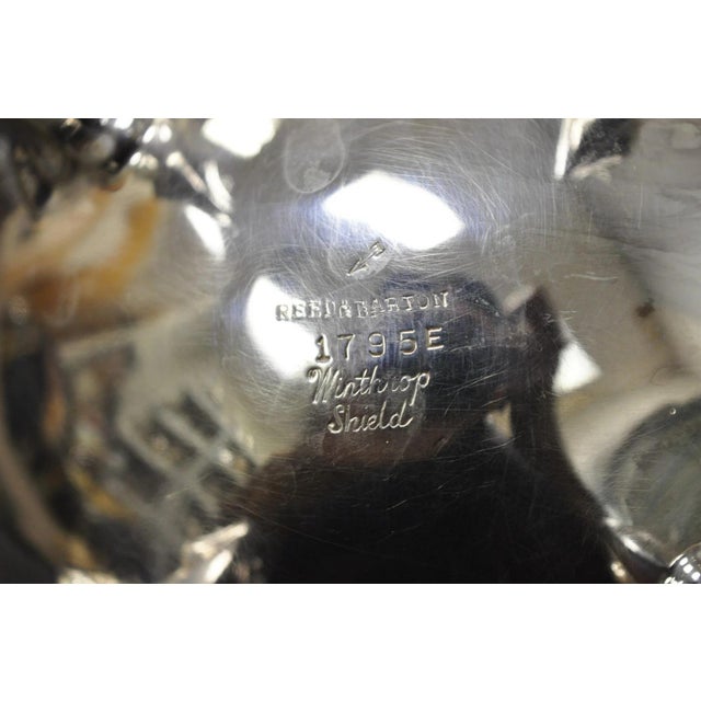 Silver Vintage Reed & Barton Winthrop Shield 1795 E Silver Plated Tea Set - 6 Pc Set For Sale - Image 8 of 18