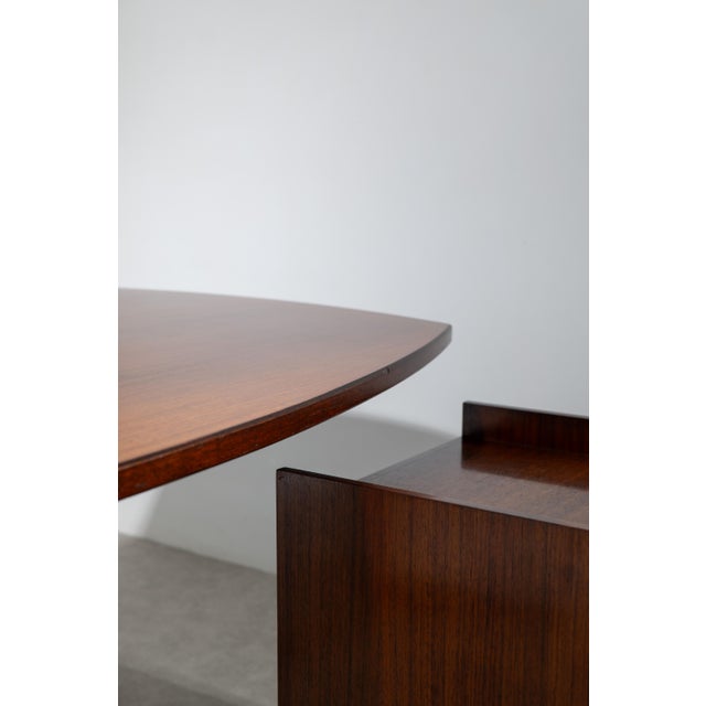 Brown TL22 Desk and CM24 Trolley by Franco Albini and Franca Helg for Poggi, 1958, Set of 2 For Sale - Image 8 of 12
